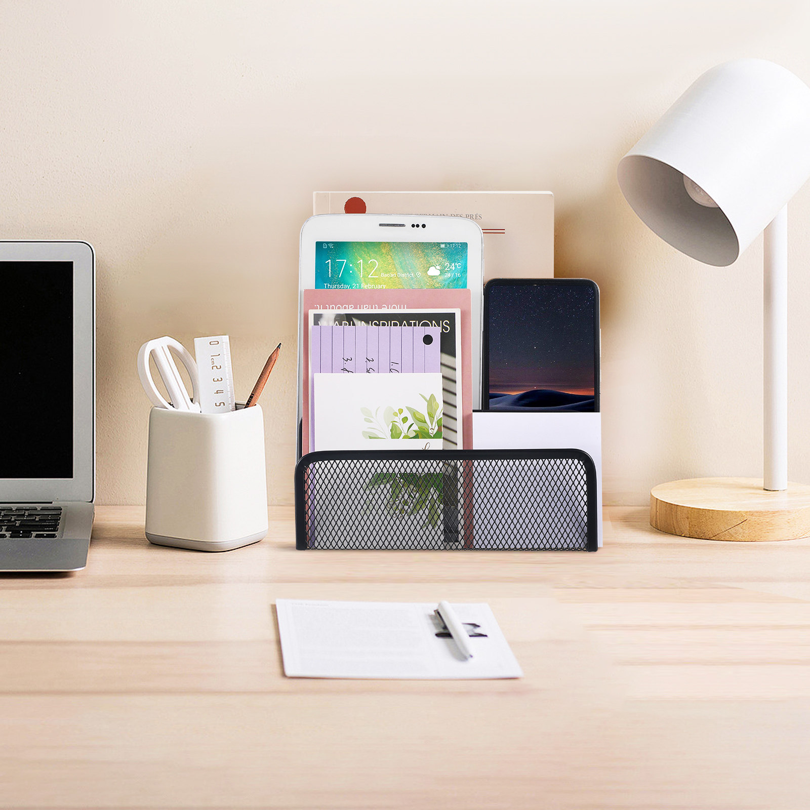 Magazine Holder Rack - Organizador de escritorio de malla metálica